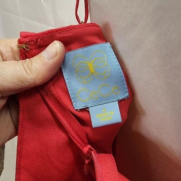 Cece Women's Hot Pink Jackie Cold Shoulder Ruffle Midi Dress Size 4 - Picture 8 of 12